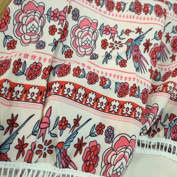 BOHO Off Shoulder Floral Print Maxi Gypsy Dress - Picture 4 of 10